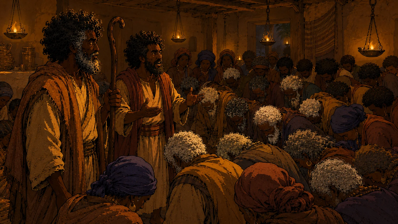 Moses and Aaron Before the Elders of Israel — Exodus 4:29–31
